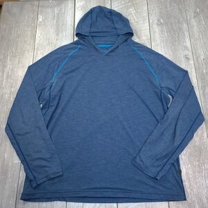 Prana Mens Calder Lightweight Hoodie Shirt Size XXL Blue Pullover Long Sleeve